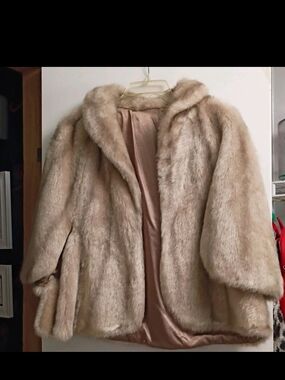 Women's Taupe Teddy Faux Fur Coat - Elegant Plush Jacket